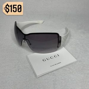 Gucci Rimless Shield Purple/White Sunglasses Rare